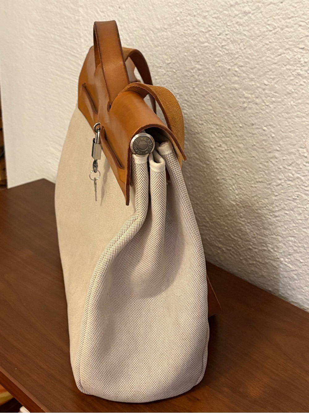 Authentic Hermès Toile Canvas Herbag - Vintage - Picture 6 of 16